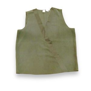 Ladies Size 18 CW brand Forest Green Silk Wrap Top or Vest NWOT
